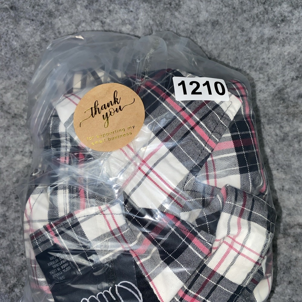2 Outer Edge Women's Shirt Plus Size 3X Plaid Red Black White Button Up Pockets - Picture 10 of 10